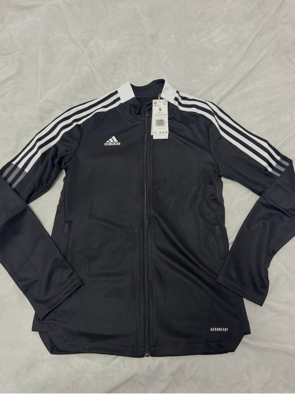 NWT adidas Tiro 21 Track Jacket Black White Womens Small GM7307 Soccer Warmup
